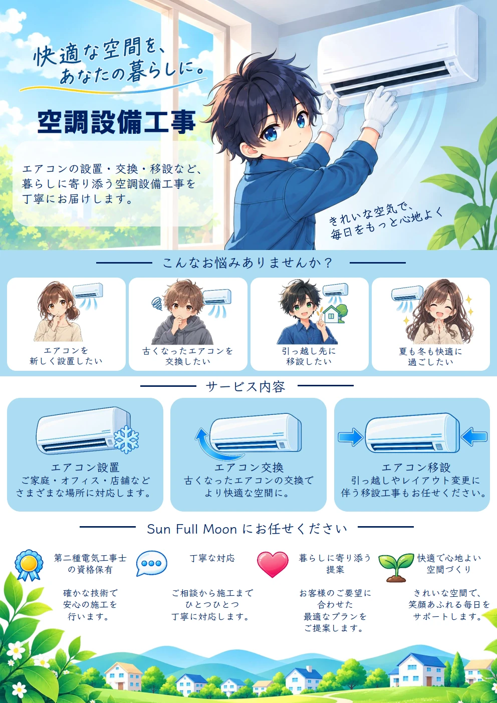 Sun Full Moonの空調設備工事サービス